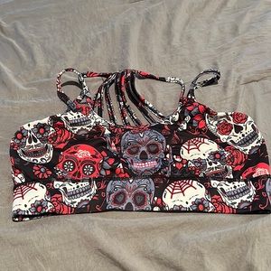 CVG sprouts bra with sugar skulls